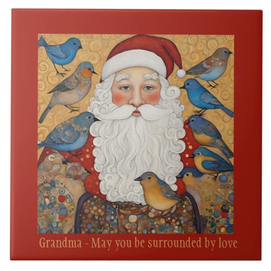  oma Kersttrivet Tegeltje (Voorkant)