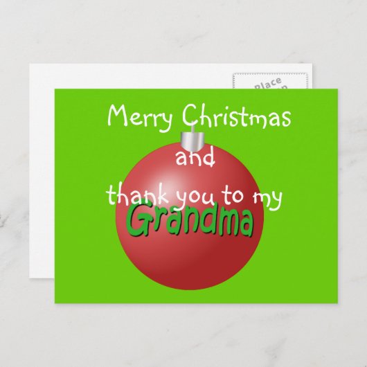 Oma Kerstversiering briefkaart (Voorkant / Achterkant)