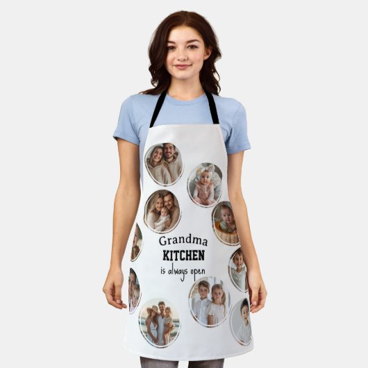 Oma keuken is altijd open collage foto's schort (Gedragen)
