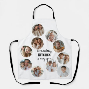 Oma keuken is altijd open collage foto's schort
