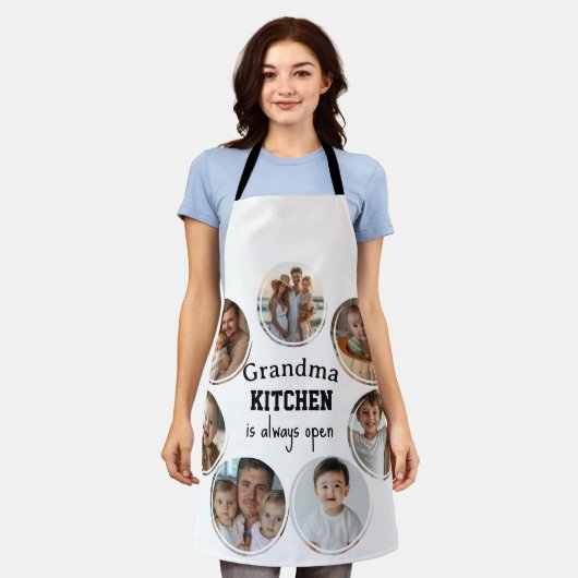 Oma keuken is altijd open collage foto's schort (Gedragen)