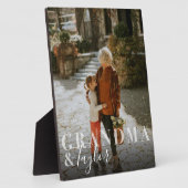 Oma & kleinkind Script Naam Foto Bewaarsake Fotoplaat (Zijkant)