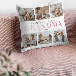 Oma kleinkinderen familie fotocollage kussen