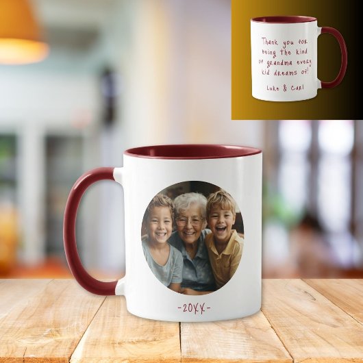 Oma kleinkinderen foto bericht koffie mok