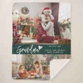 Oma Kleinkinderen Fotocollage Kerstmis Sherpa Deken (Voorkant)