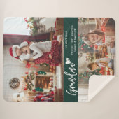 Oma Kleinkinderen Fotocollage Kerstmis Sherpa Deken (Voorkant (horizontaal))