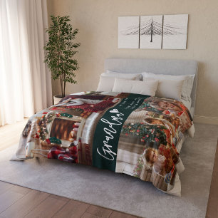 Oma Kleinkinderen Fotocollage Kerstmis Sherpa Deken