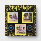Oma Kleinkinderen Goud Glitters Fotocollage Fotoplaat (Voorkant)