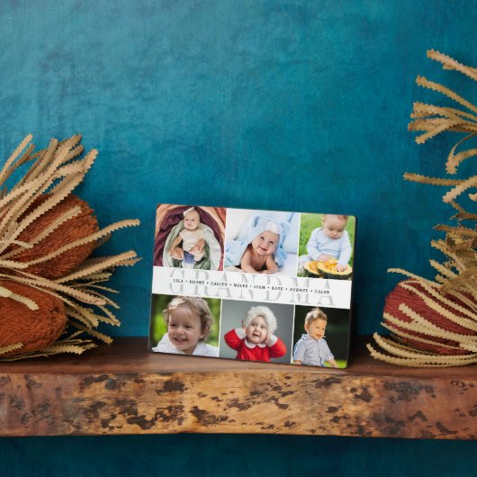 "Oma" kleinkinderen Namen 6 Fotocollage Fotoplaat (Zijkant)