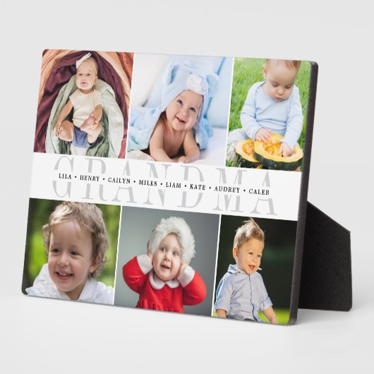 "Oma" kleinkinderen Namen 6 Fotocollage Fotoplaat (Zijkant)
