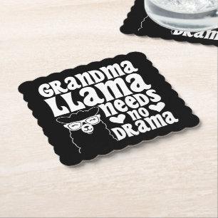 Oma Lama heeft geen drama Moederdag Kartonnen Onderzetters