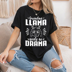 Oma Lama Heeft Geen Drama Nodig Cute Lama Verjaard T-shirt