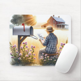 Oma leest brief van kleinkind muismat