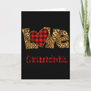 Oma Leopard Rode Geruite Hart Worden Genoemd Leuk Kaart