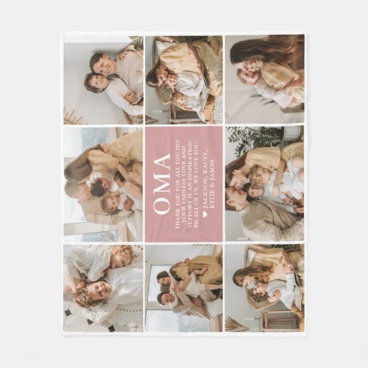 Oma Letter Custom Personalized Fleece Blanket (Voorkant)