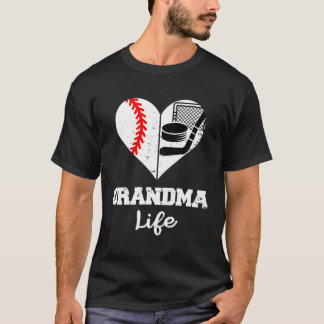 Oma Leven Hij Honkbal Hockey oma T-shirt
