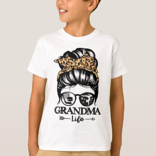 Oma Leven Rommelige Knot Haar Grappig Hockey Gymna T-shirt