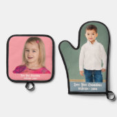 Oma liefde Kinder aangepaste foto Ovenwant & Pannenlap Set (Voorkant)