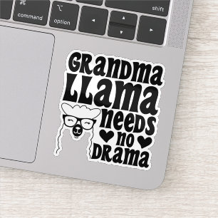 Oma Llama heeft geen drama nodig Schattige Granny Sticker