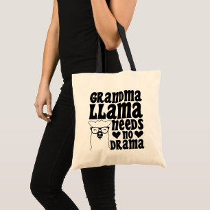Oma Llama heeft geen drama nodig Schattige Granny Tote Bag