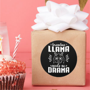 Oma Llama heeft geen drama nodig Schattigee Llama  Ronde Sticker