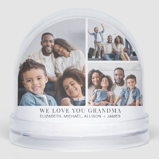 Oma Love You Photo Collage Snow Wereldbol Sneeuwbol (Voorkant)