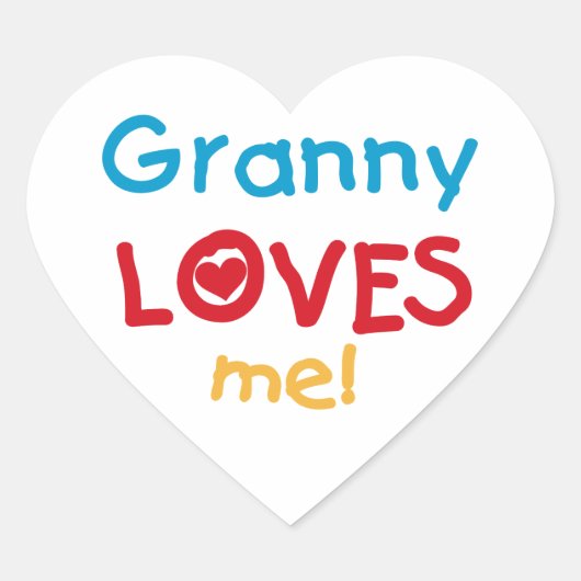 Oma Loves Me T-shirts en geschenken Hart Sticker (Voorkant)