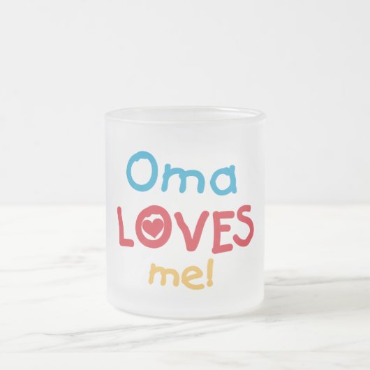 Oma Loves Me T-shirts en geschenken Matglas Koffiemok (Center)