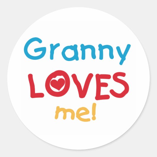 Oma Loves Me T-shirts en geschenken Ronde Sticker (Voorkant)