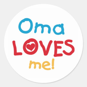 Oma Loves Me T-shirts en geschenken Ronde Sticker