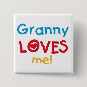 Oma Loves Me T-shirts en geschenken Vierkante Button 5,1 Cm