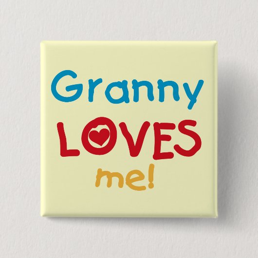 Oma Loves Me T-shirts en geschenken Vierkante Button 5,1 Cm (Voorkant)