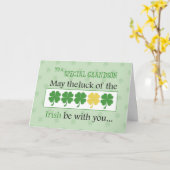 Oma, Luck of the Irish St. Patrick's Day Clov Kaart (Gele Bloem)