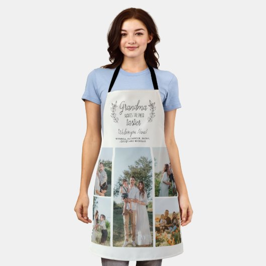 Oma maakt het eten lekkerder fotocollage schattig schort (Gedragen)