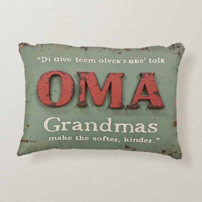 Oma maakt zachter, vriendelijker accent kussen (Achterkant)