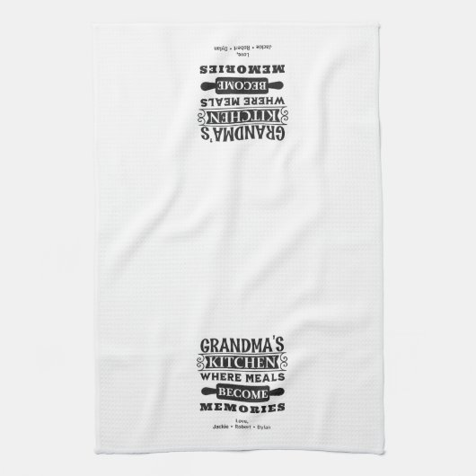 Oma maaltijden worden herinneringen theedoek (Verticaal)