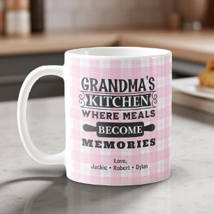 Oma-maaltijden worden roze herinneringen koffiemok