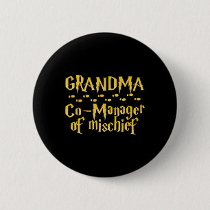 Oma Magische Manager van Mischief Halloween Moth Ronde Button 5,7 Cm