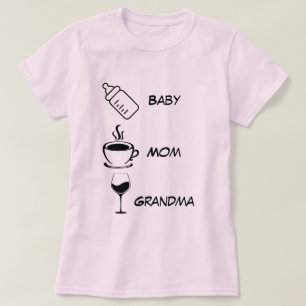 Oma Mama Baby Naam aanpassen Drinken Grappig T-shirt