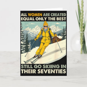 Oma mama gaat nog steeds skiën in de jaren zeventi kaart