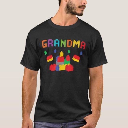 Oma Meester Bouwer Bouwstenen Bakstenen Match T-shirt (Voorkant)