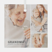 Oma Memorial Moderne Geometrische Fotocollage Glas Ornament (Voorkant)