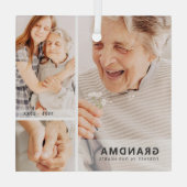 Oma Memorial Moderne Geometrische Fotocollage Glas Ornament (Achterkant)