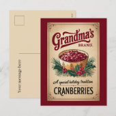 Oma merk cranberry's voegen bericht toe feestdagenkaart (Voorkant / Achterkant)