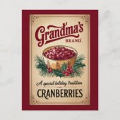 Oma merk cranberry's voegen bericht toe feestdagenkaart (Voorkant)