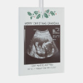 Oma Merry Kerstmis Zwangerschap Aankondiging Glas Ornament (Voorkant Rechts)