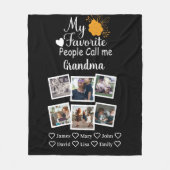Oma met namen en foto's van de kleinkinderen fleece deken (Voorkant)