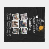 Oma met namen en foto's van de kleinkinderen fleece deken (Voorkant (Horizontaal))