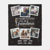 Oma met namen en foto's van de kleinkinderen fleece deken (Voorkant)