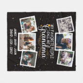 Oma met namen en foto's van de kleinkinderen fleece deken (Voorkant (Horizontaal))